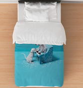 Elegant duvet cover with paper phoenix rebirth design.